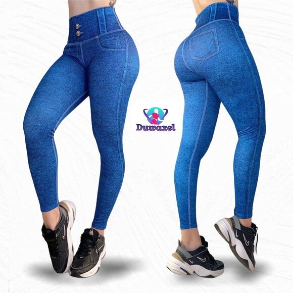 Jarafit Pants - *Colombian Leggings, Jean Style, suplex fabric, high waist, butt lift. One size